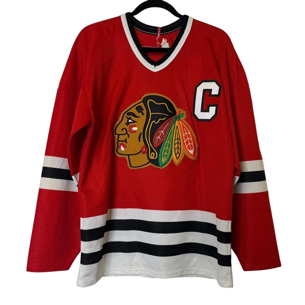 CCM NHL Blackhawks Vintage 90s Hockey Jersey 19 Toews Red Mens XL Made In Canada